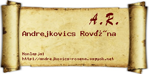 Andrejkovics Rovéna névjegykártya